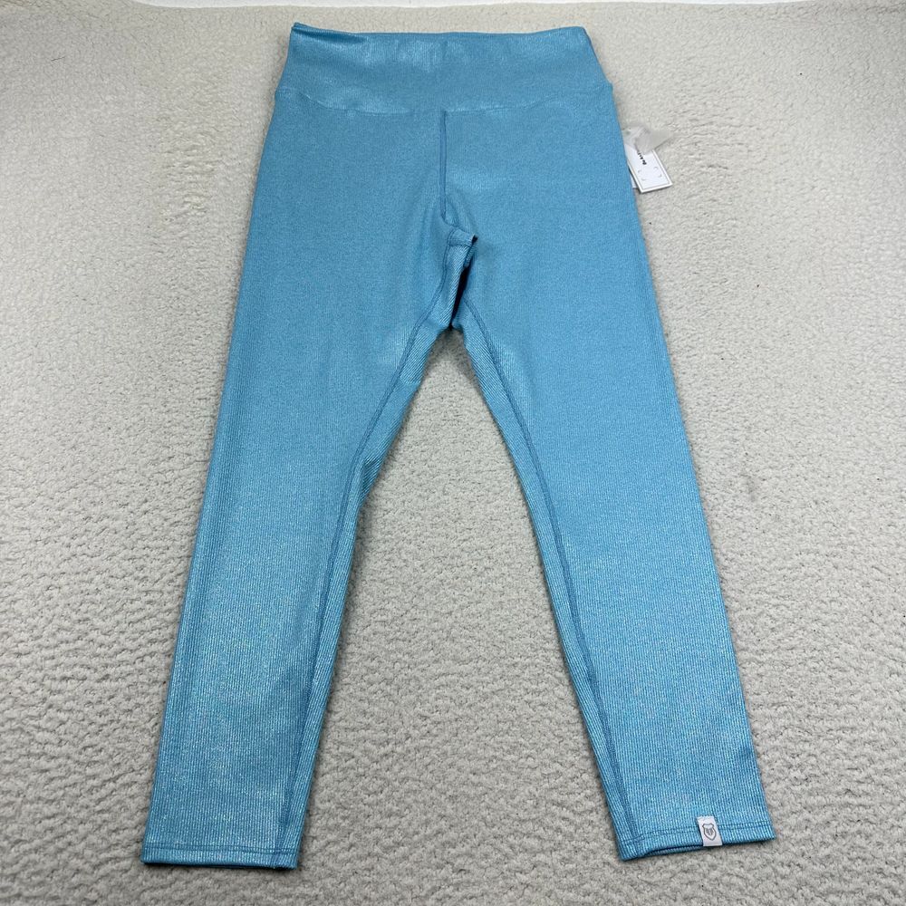 NWT Eleven Venus Williams Stay Glossy Leggings Women's XL Ice Sky 7/8 Activewear